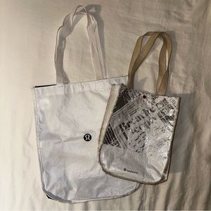 ♥️ Lululemon Shopping Reusable Tote Bag Large & Small White